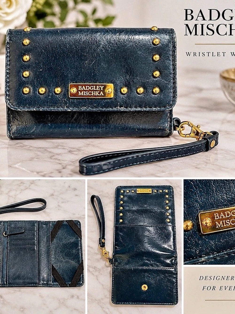 Badgley Mischka Wristlet Wallet in Blue